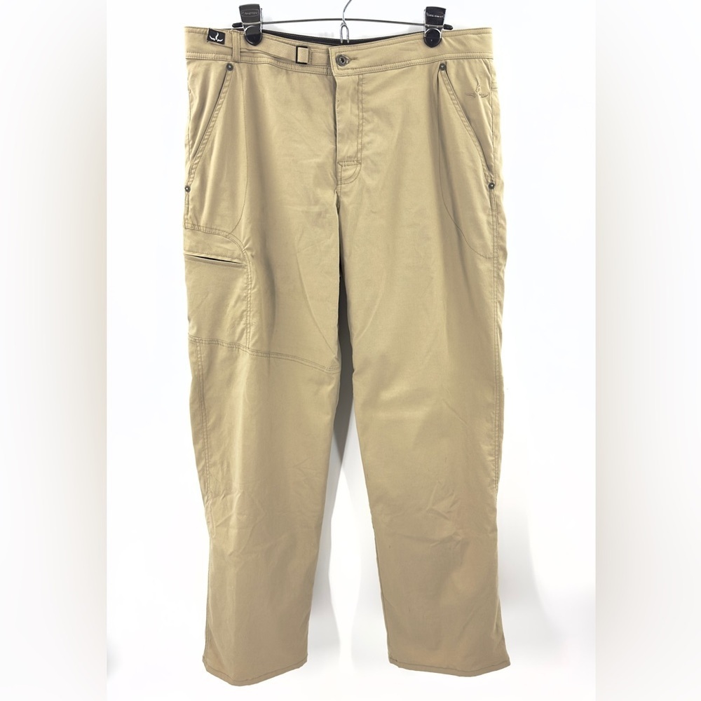 Prana Fleece Lined Pants Mens XL Hiking Outdoor Utility Cargo Warm Gorp Rugged
